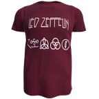 Polera Led Zeppelin (100% Algodón) Bordó