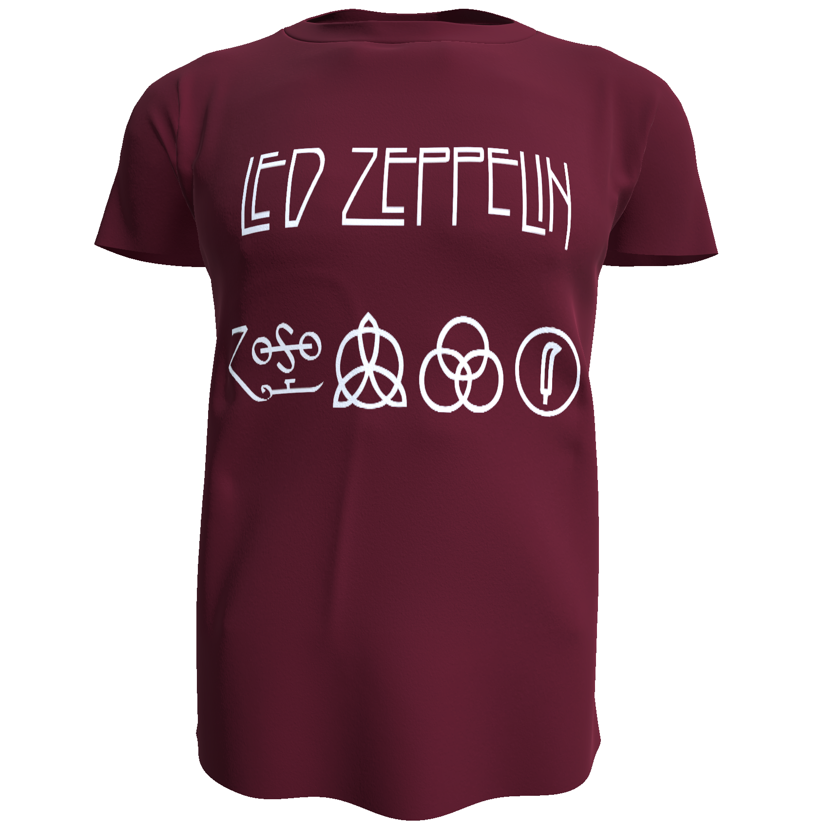 Polera Led Zeppelin (100% Algodón) Bordó