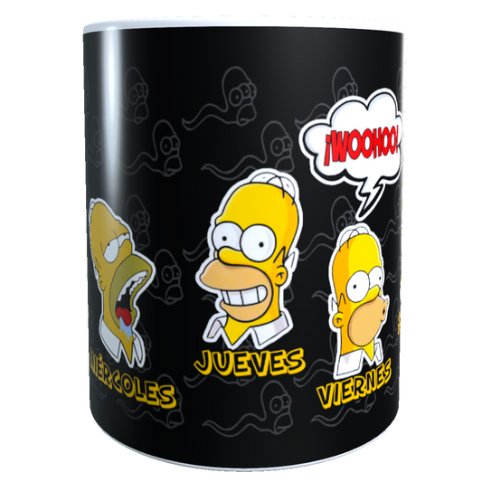 Taza - Tazón Homero Simpson / Los Simpson (DÍAS DE LA SEMANA)