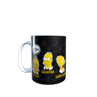 Taza - Tazón Homero Simpson / Los Simpson (DÍAS DE LA SEMANA)