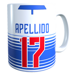 Taza Personalizado con Apellido y Numero, Diseño Universidad Catolica